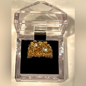 Men’s Cubic Zirconia 18kt Gold Plated Ring Size 9